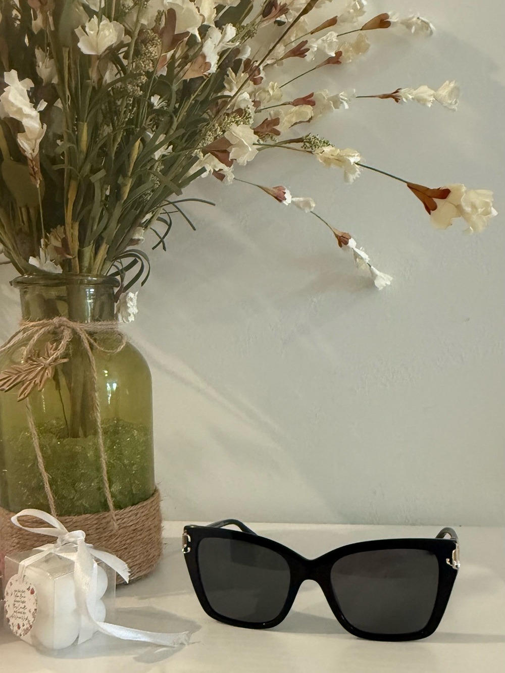 Jimmy Choo Women’s Cat Eye Polarized Sunglasses Black Plastic Frame ORIGINAL